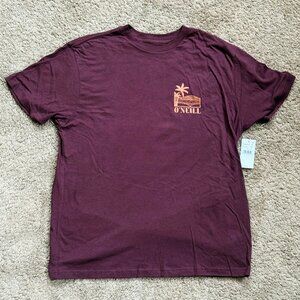 O'NEILL Men's T-Shirt Large Burgundy RVCA Quiksilver Hurley Volcom Vans Apparel